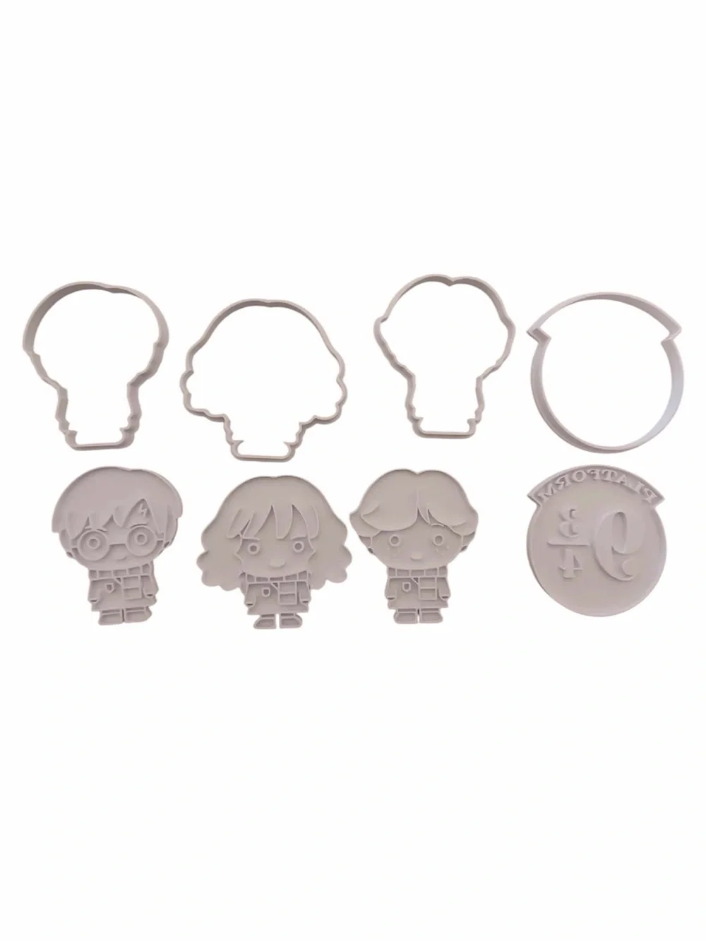 Wizard Harry Character Cookie Cutter Set Magic School Fondant Stamp Baking Mold